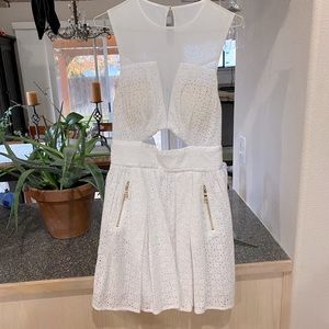 White three floor mini dress